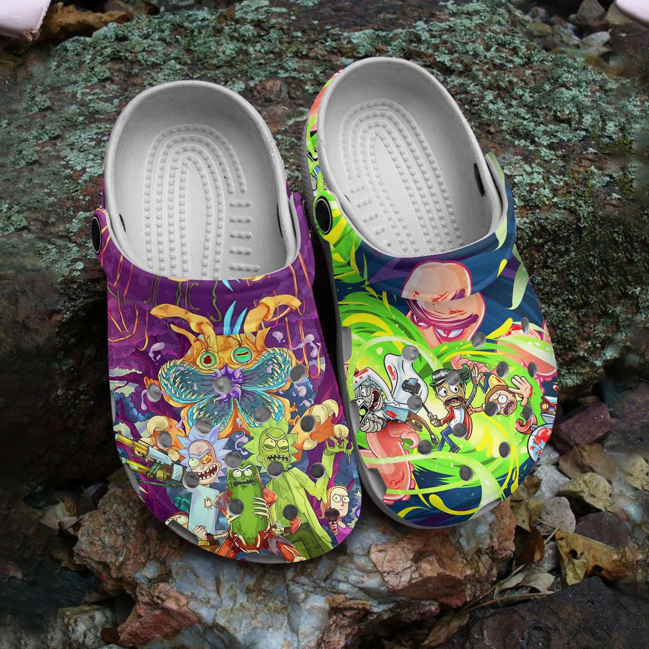 Merchidea Rick And Morty TV Series Crocs Crocband Clogs Shoes Comfortable For Men Women and Kids