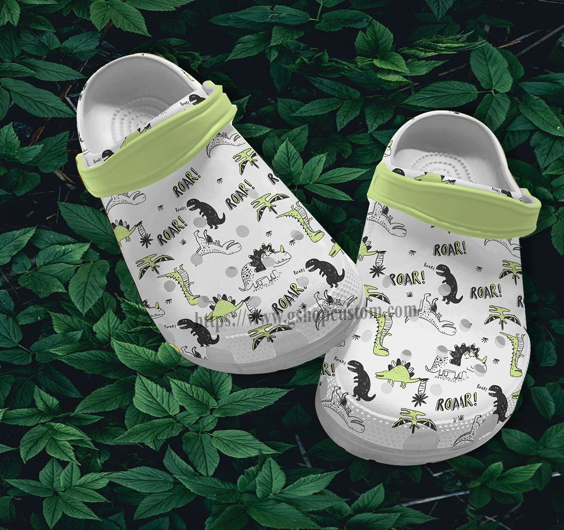Merchidea Roar Dinosaur Chibi Sketch Croc Shoes Gift Birthday Boy Girl- Dinosaur Breed Shoes Croc Clogs Gift Grandson