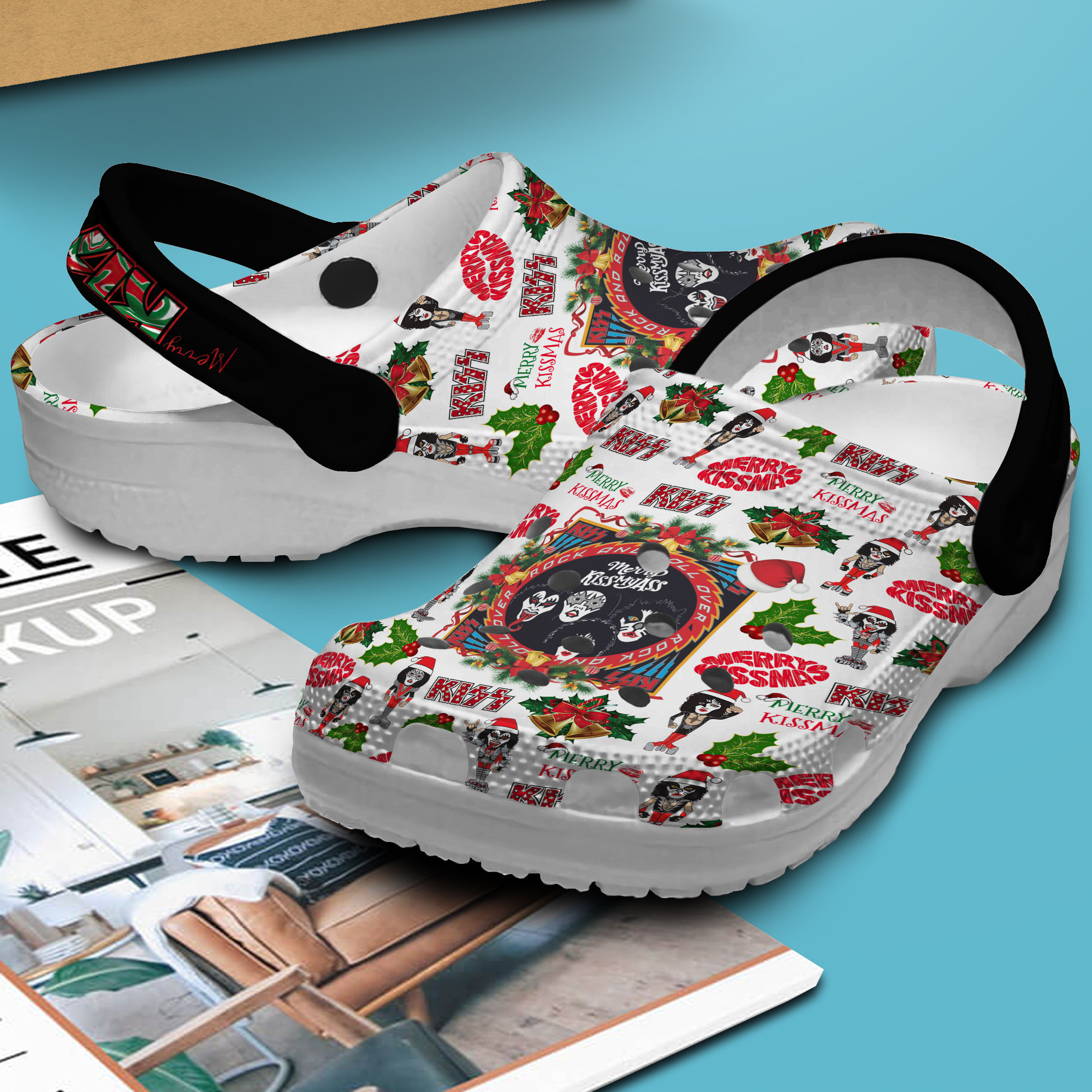 Merchidea Rock and Roll Over Music Crocs Crocband Clogs Shoes Comfortable For Men Women and Kids