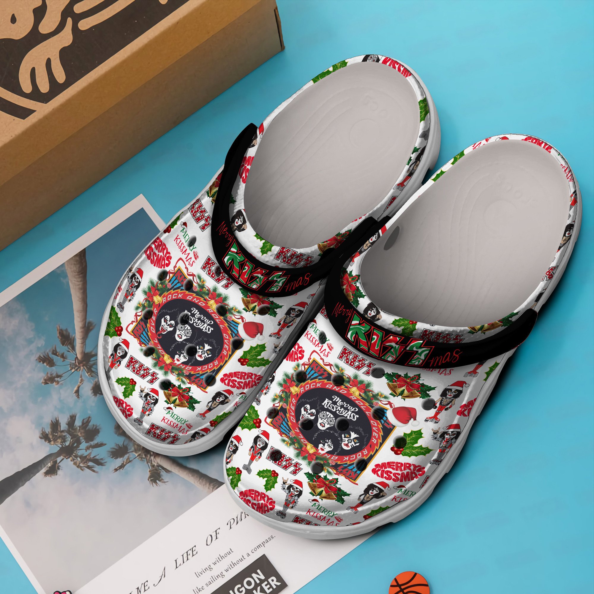 Merchidea Rock and Roll Over Music Crocs Crocband Clogs Shoes Comfortable For Men Women and Kids