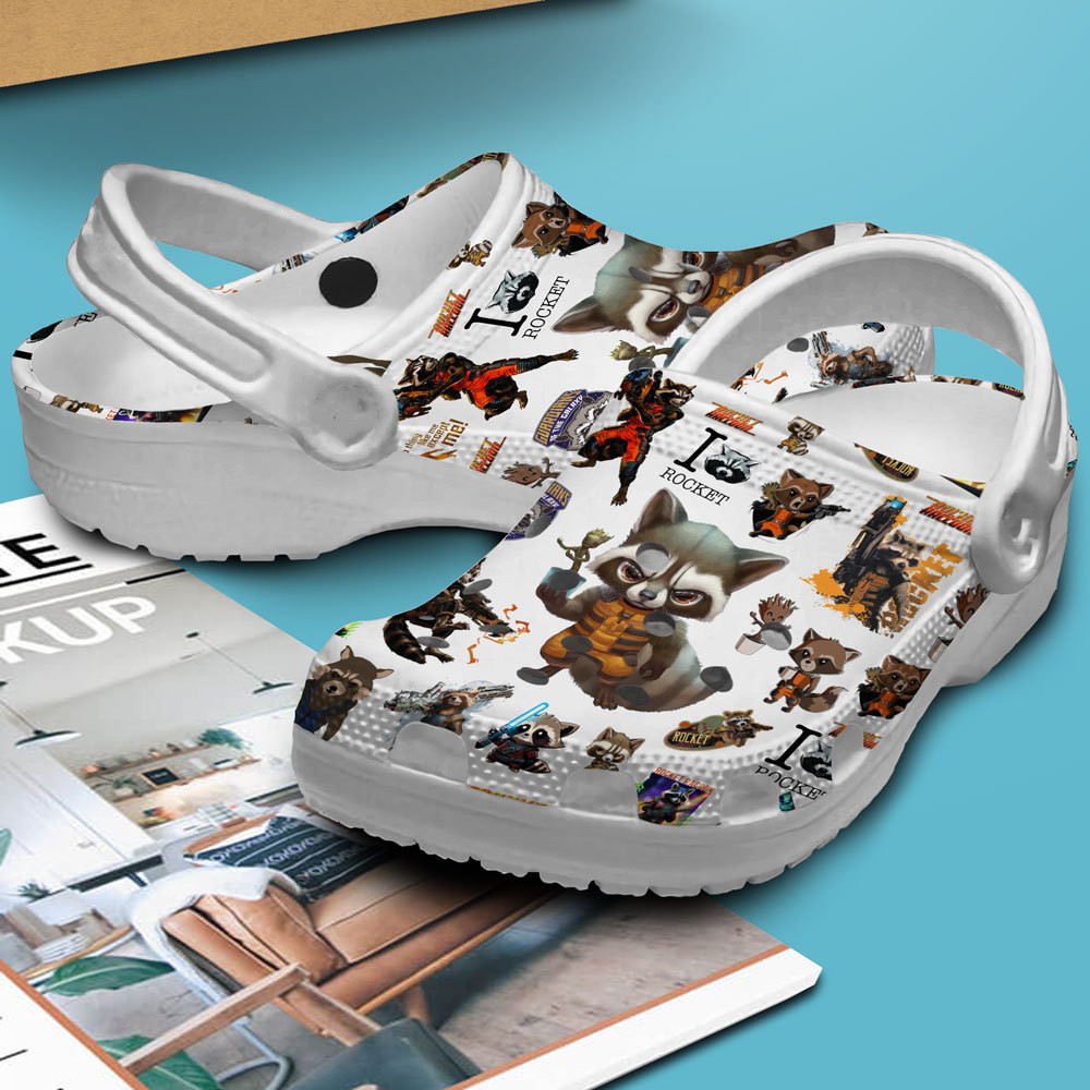 Merchidea Rocket Raccoon Movie Crocs Crocband Clogs Shoes Comfortable For Men Women and Kids
