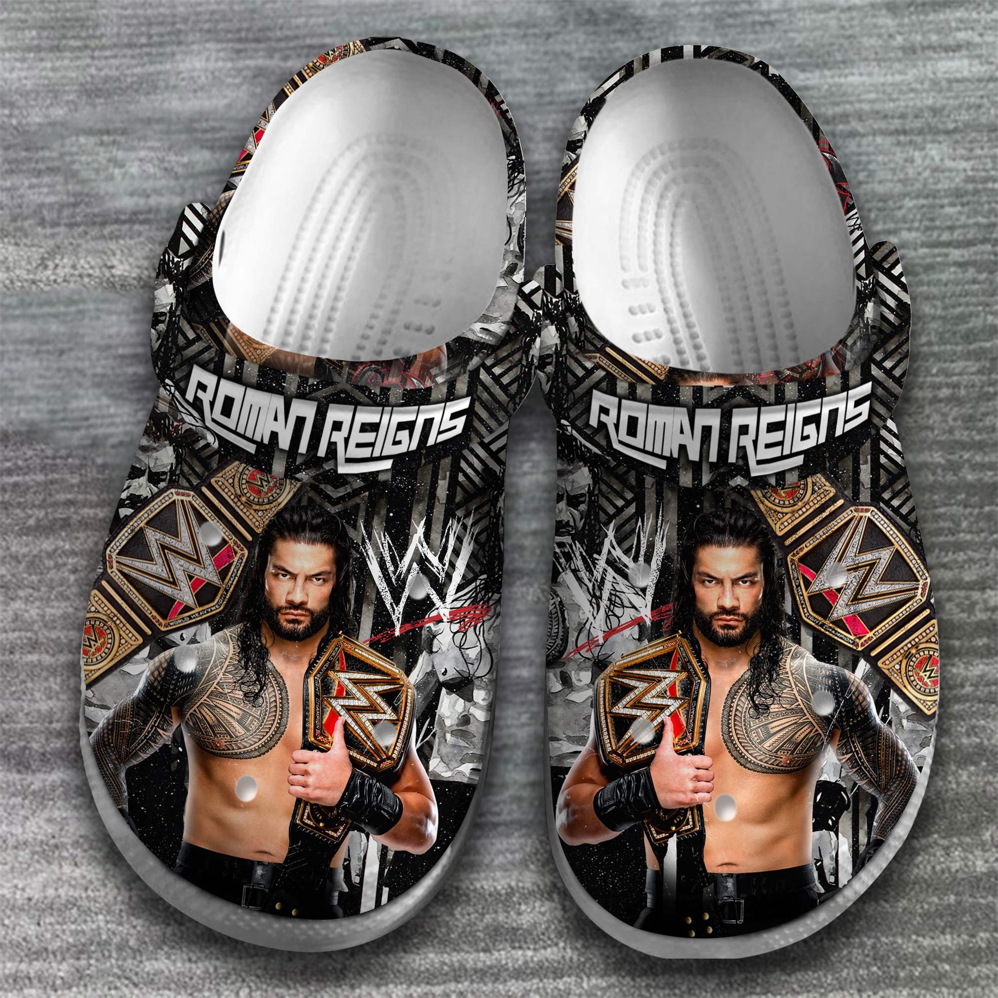 Merchidea Roman Reigns Wrestler Crocs Crocband Clogs Shoes Comfortable For Men Women and Kids
