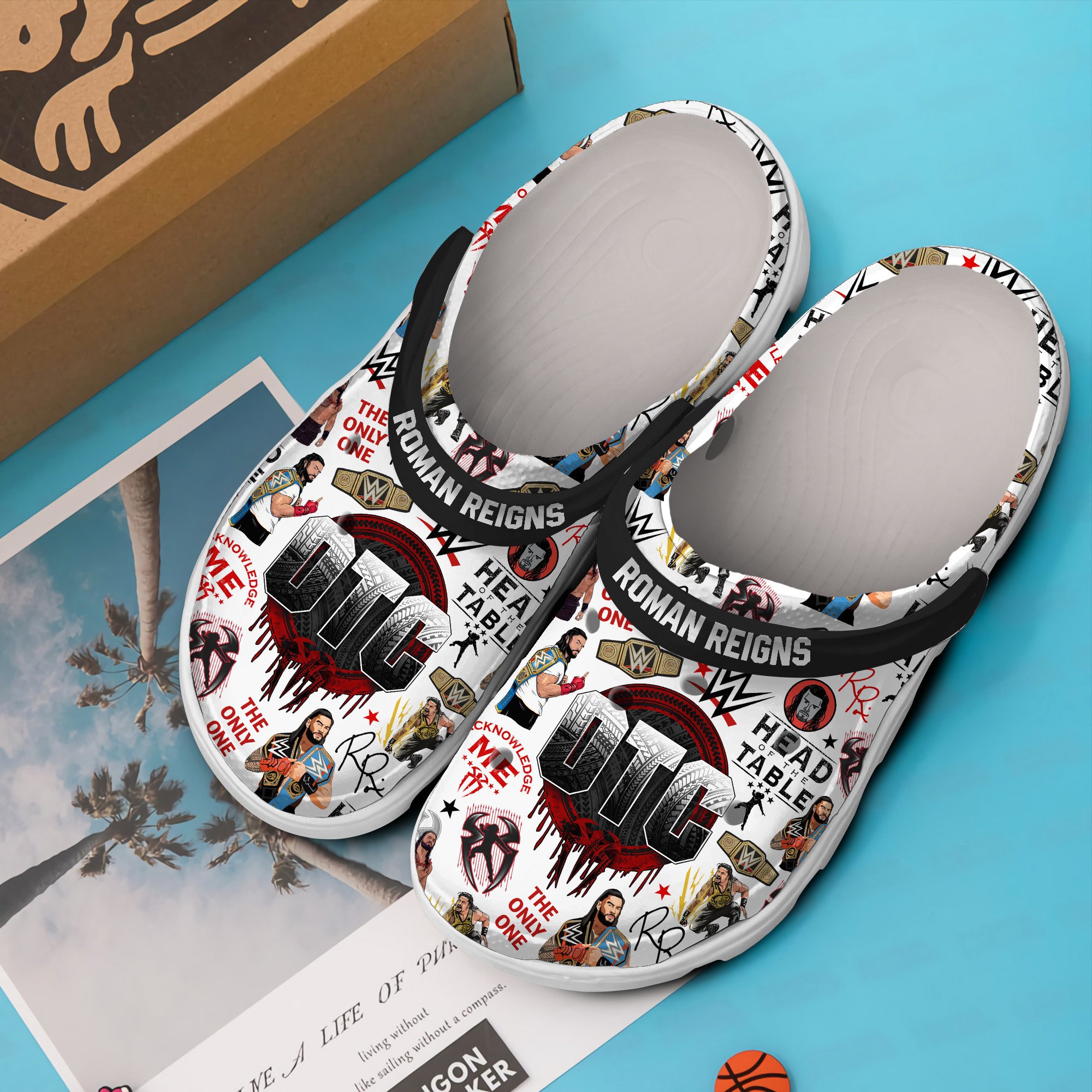 Merchidea Roman Reigns WWE Sport Crocs Crocband Clogs Shoes Comfortable For Men Women and Kids