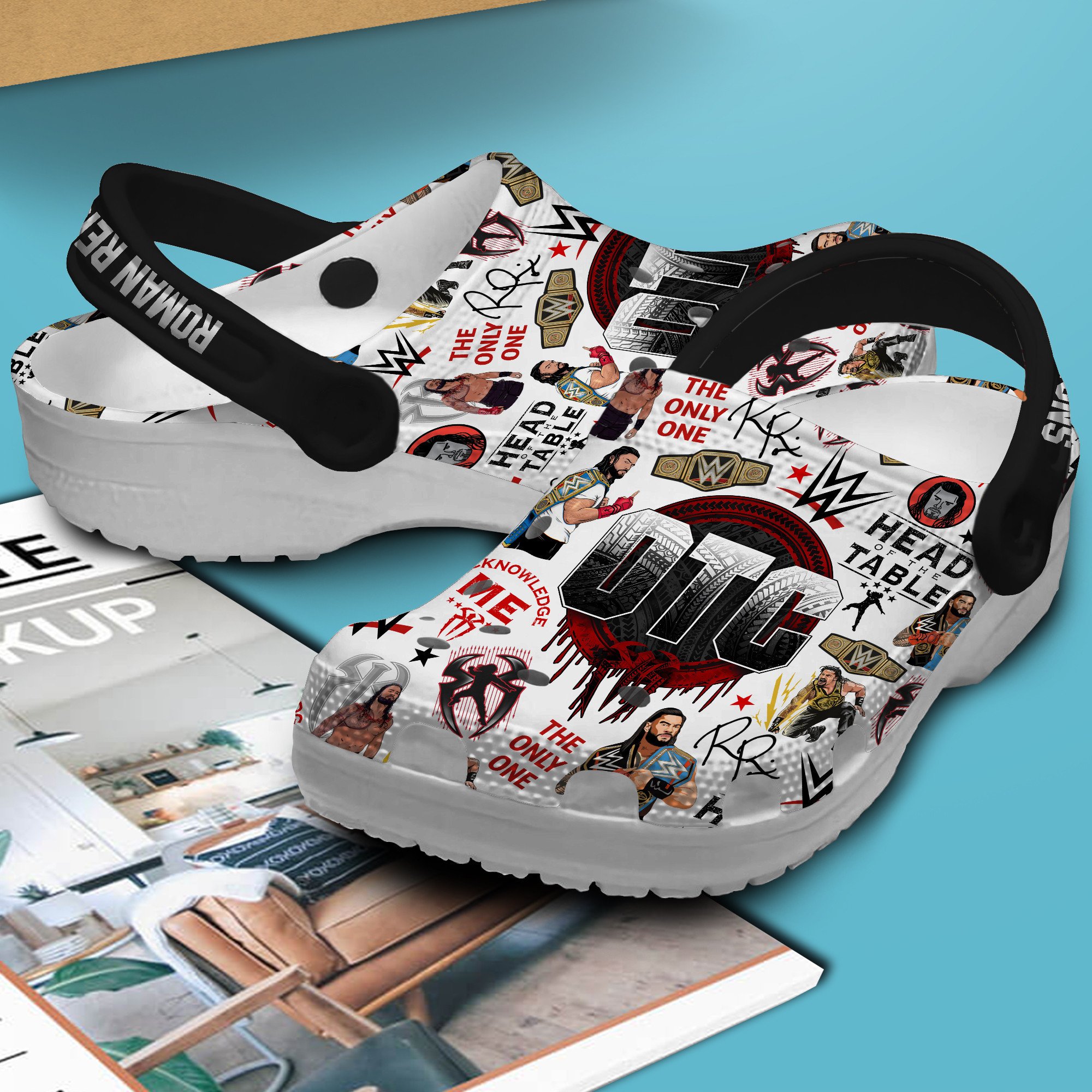 Merchidea Roman Reigns WWE Sport Crocs Crocband Clogs Shoes Comfortable For Men Women and Kids