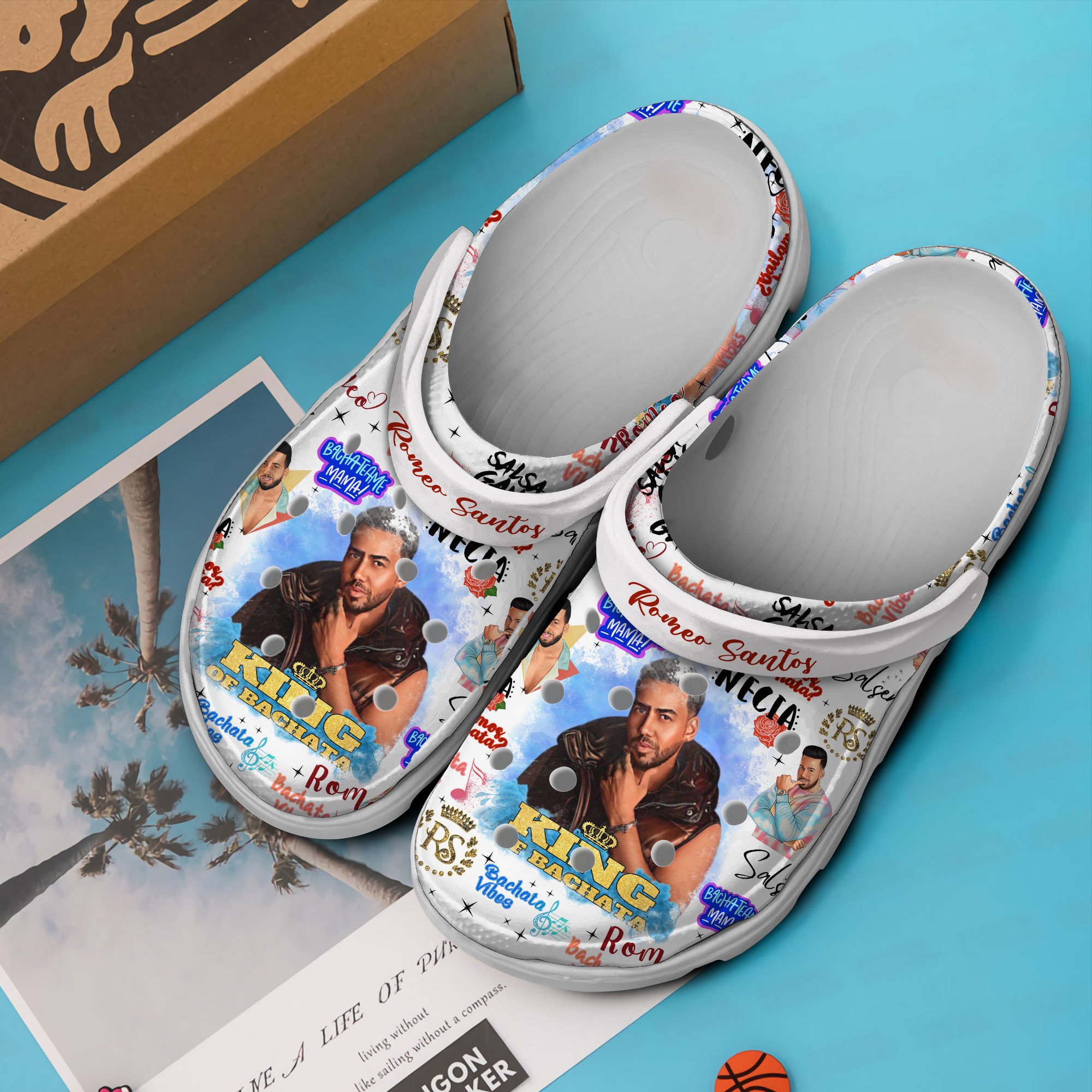 Merchidea Romeo Santos Music Crocs Crocband Clogs Shoes Comfortable For Men Women and Kids