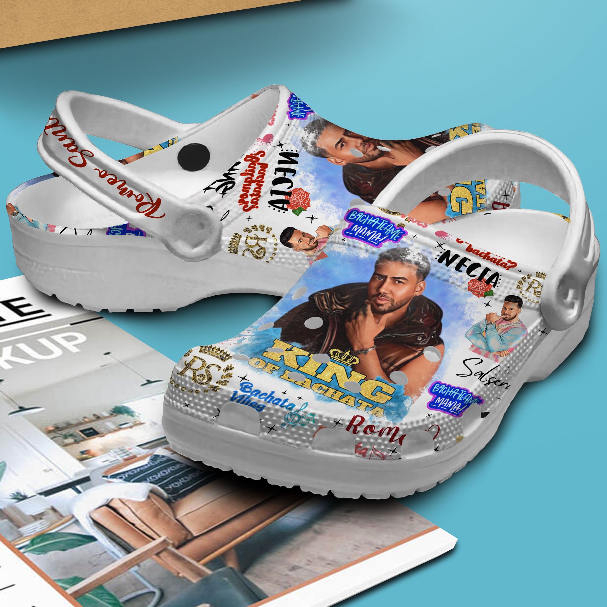 Merchidea Romeo Santos Music Crocs Crocband Clogs Shoes Comfortable For Men Women and Kids