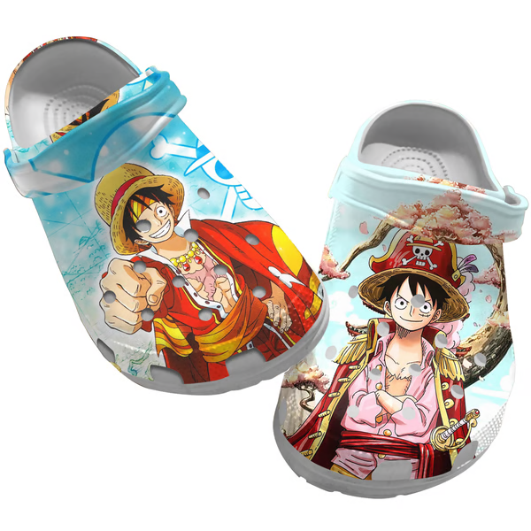 Merchidea Roronoa Zoro And Luffy One Piece Anime Crocs Crocband Clogs Shoes Comfortable For Men Women and Kids