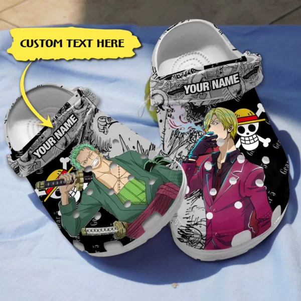 Merchidea Roronoa Zoro And Sanji One Piece Anime Crocs Crocband Clogs Shoes Comfortable For Men Women and Kids