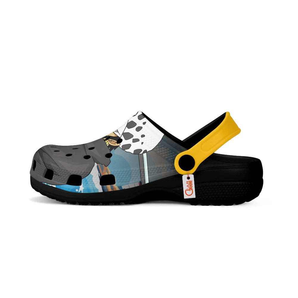 Merchidea Rosinante and Trafalgar D. Water Law One Piece Anime Crocs Crocband Clogs Shoes Comfortable For Men Women and Kids