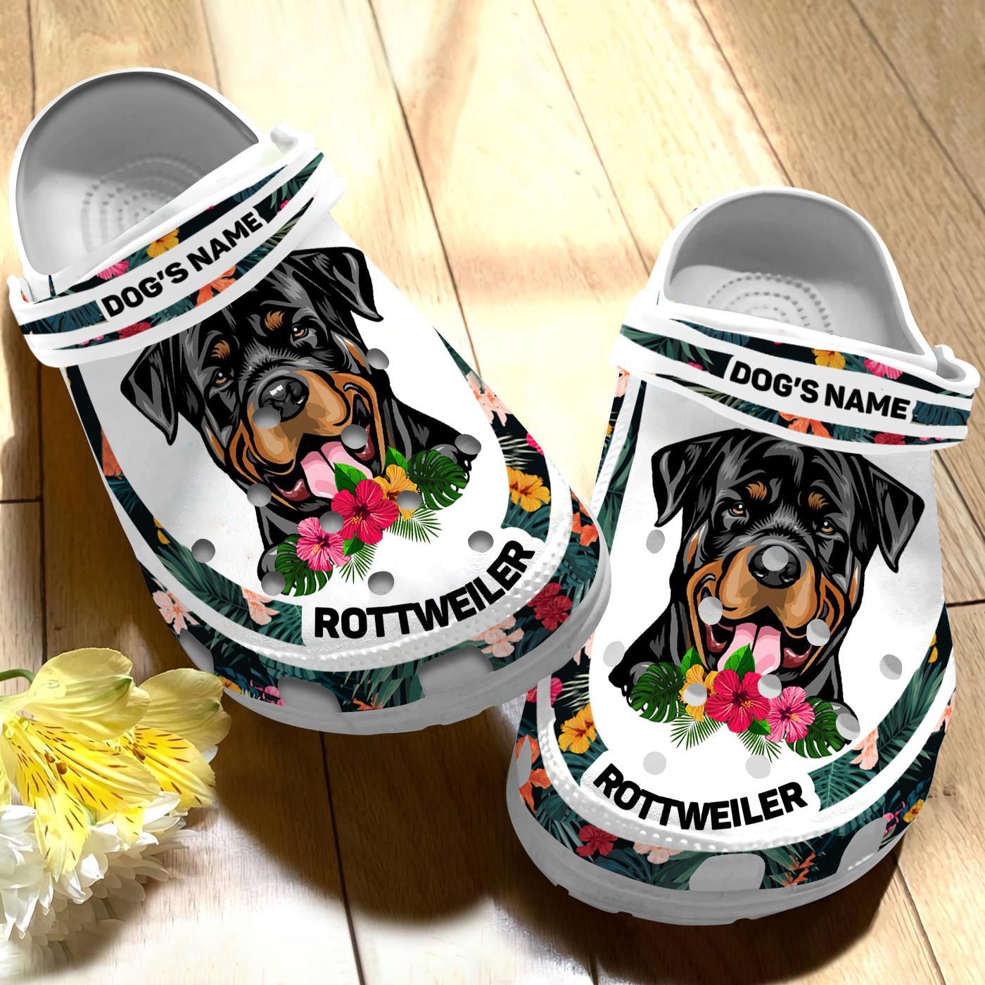 Merchidea Rottweiler Dog Crocs Crocband Clogs Shoes Comfortable For Men Women and Kids