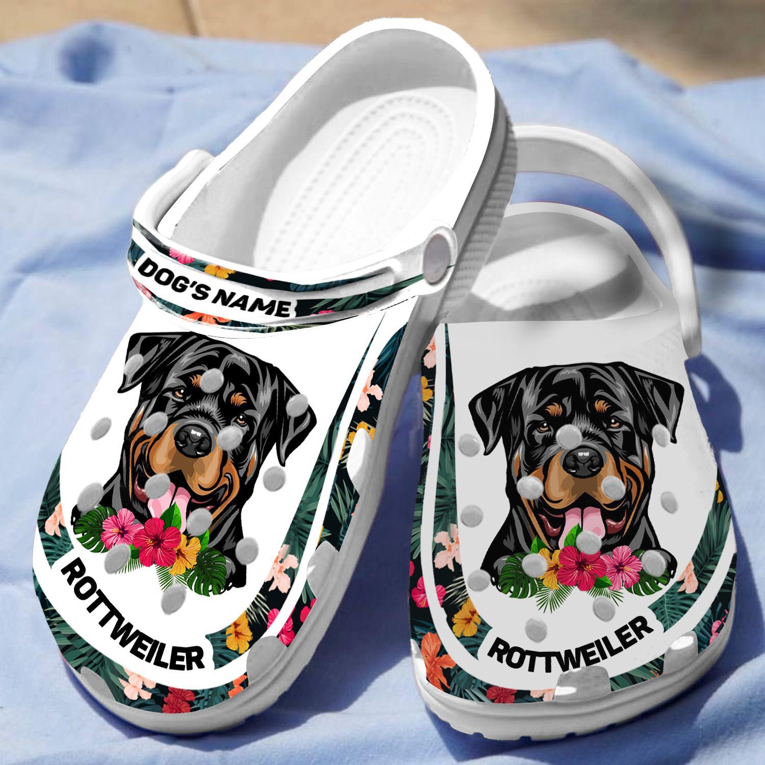 Merchidea Rottweiler Dog Crocs Crocband Clogs Shoes Comfortable For Men Women and Kids