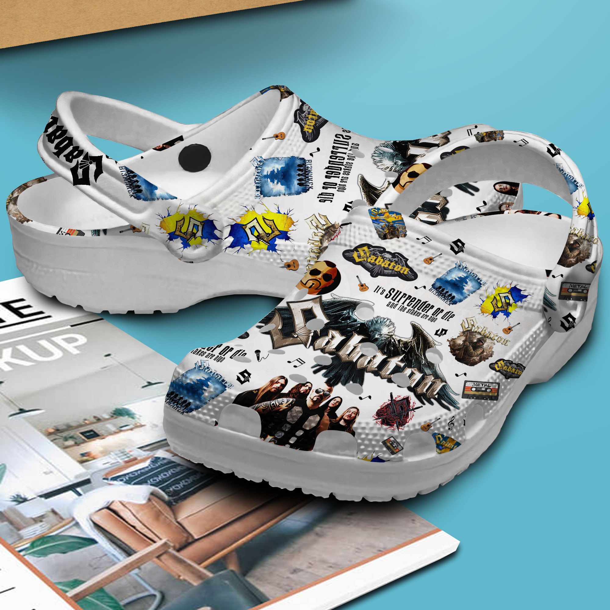 Merchidea Sabaton music Crocs Crocband Clogs Shoes Comfortable For Men Women and Kids