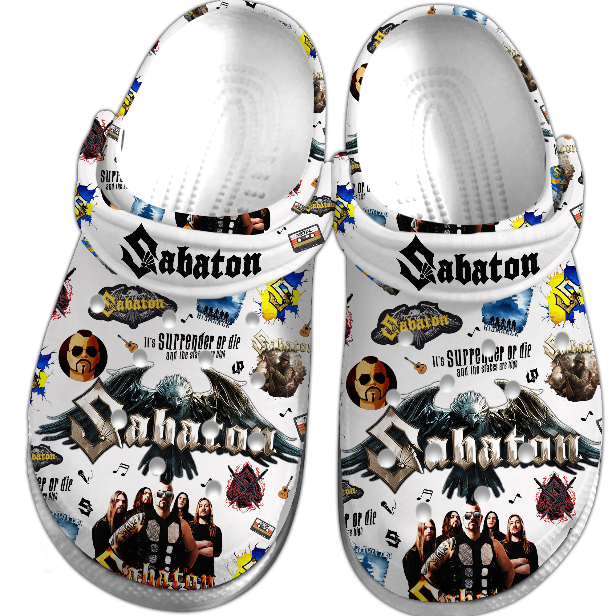 Merchidea Sabaton music Crocs Crocband Clogs Shoes Comfortable For Men Women and Kids