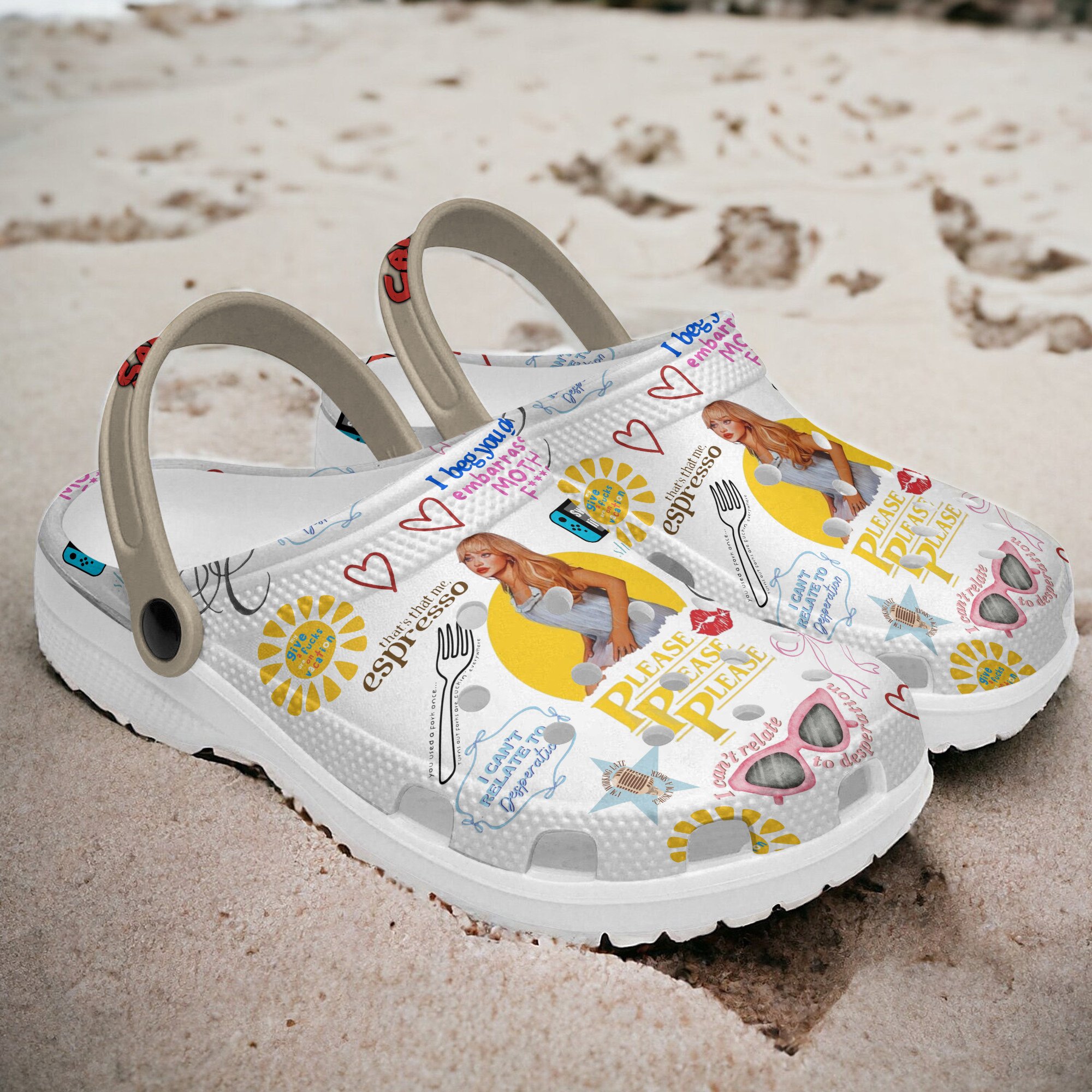 Merchidea sabrina Carpenter Music Crocs Crocband Clogs Shoes Comfortable For Men Women and Kids