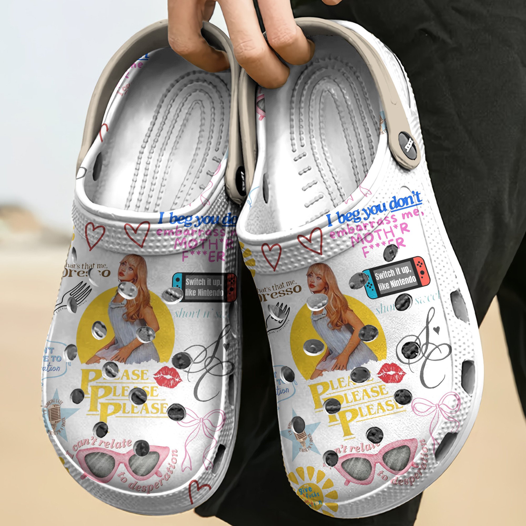 Merchidea sabrina Carpenter Music Crocs Crocband Clogs Shoes Comfortable For Men Women and Kids