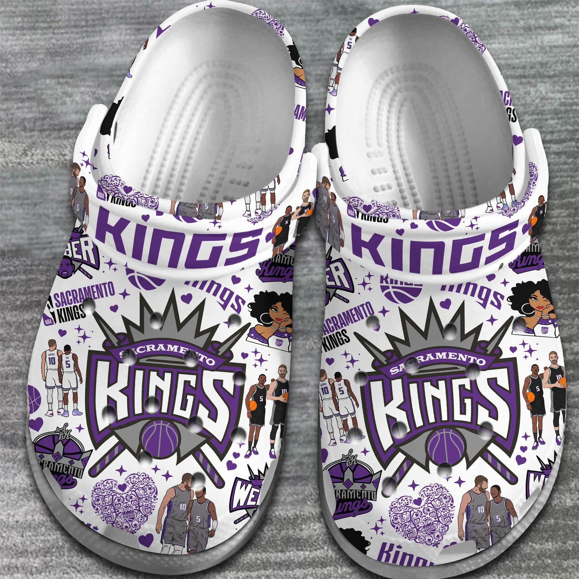 Merchidea Sacramento Kings NBA Basketball Sport Crocs Crocband Clogs Shoes Comfortable For Men Women and Kids
