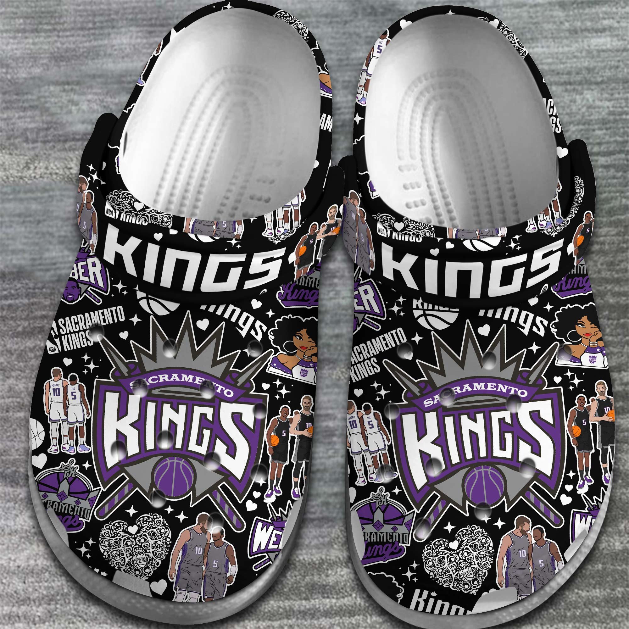 Merchidea Sacramento Kings NBA Basketball Sport Crocs Crocband Clogs Shoes Comfortable For Men Women and Kids