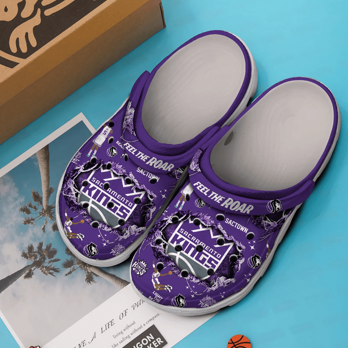 Merchidea Sacramento Kings NBA Sport Crocs Crocband Clogs Shoes Comfortable For Men Women and Kids