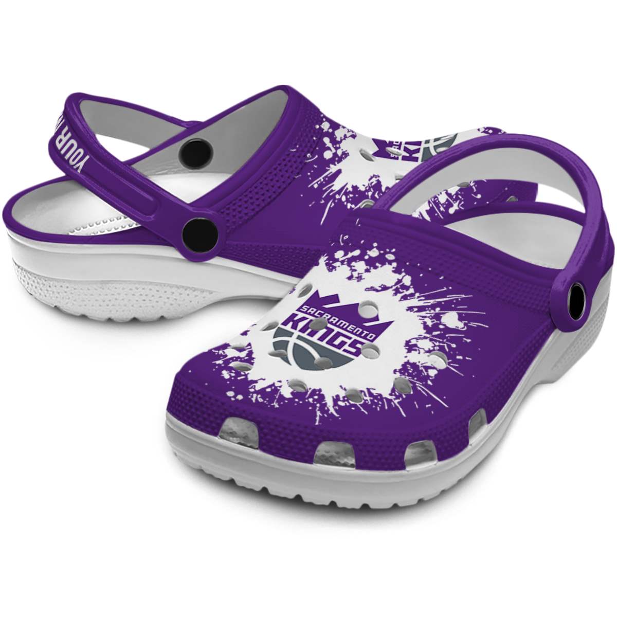 Merchidea Sacramento Kings NBA Sport Crocs Crocband Clogs Shoes Comfortable For Men Women and Kids