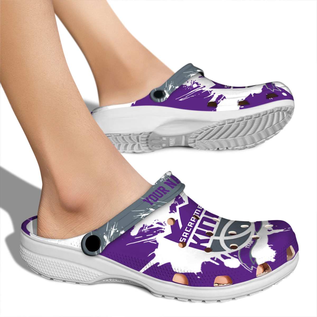Merchidea Sacramento Kings NBA Sport Crocs Crocband Clogs Shoes Comfortable For Men Women and Kids