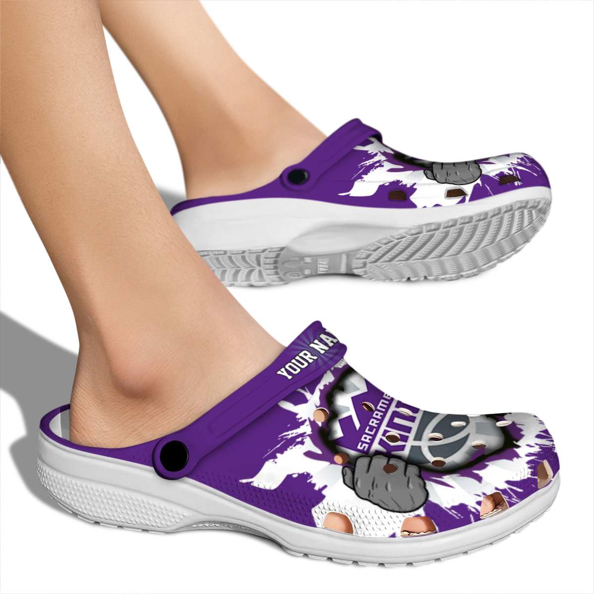 Merchidea Sacramento Kings NBA Sport Crocs Crocband Clogs Shoes Comfortable For Men Women and Kids