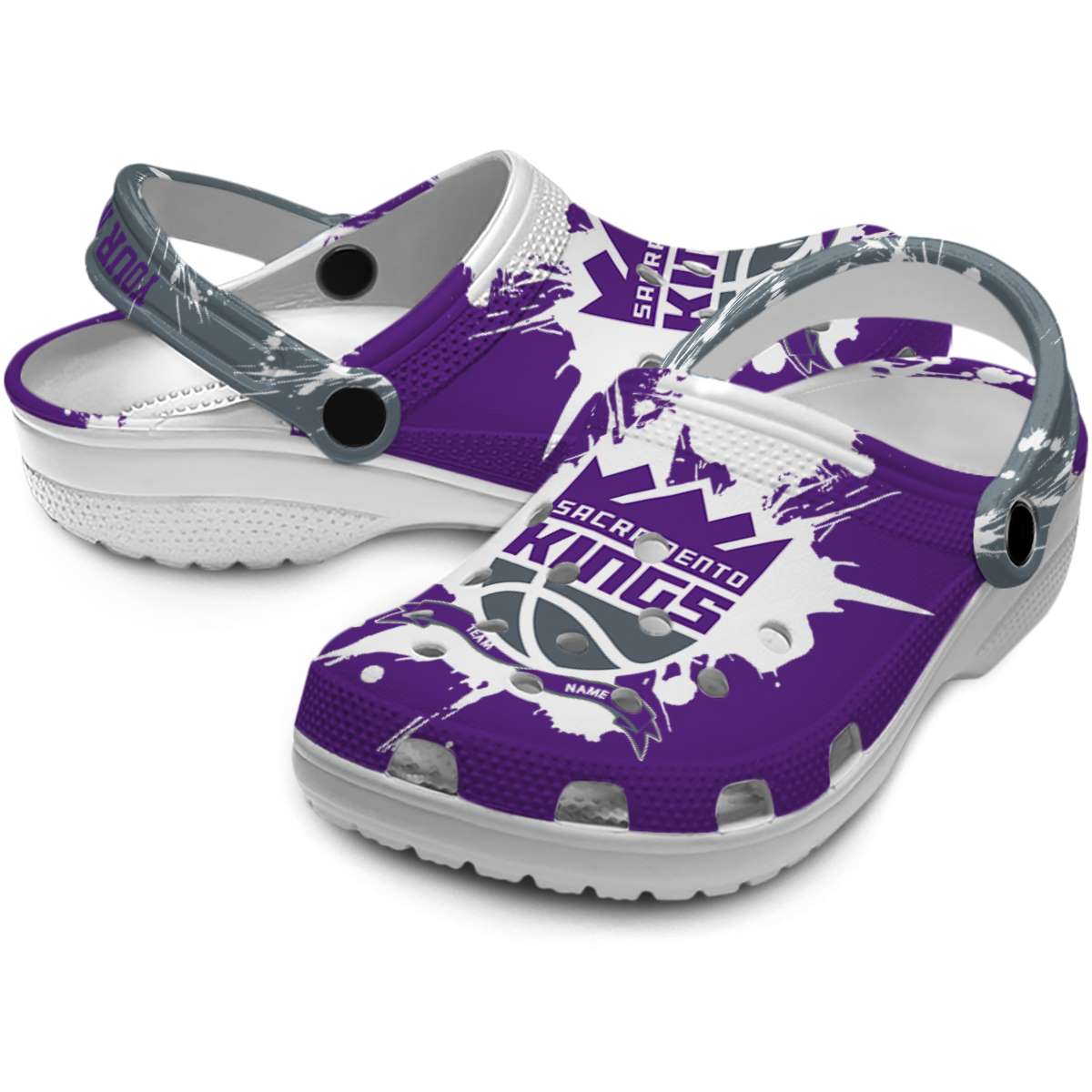 Merchidea Sacramento Kings NBA Sport Crocs Crocband Clogs Shoes Comfortable For Men Women and Kids
