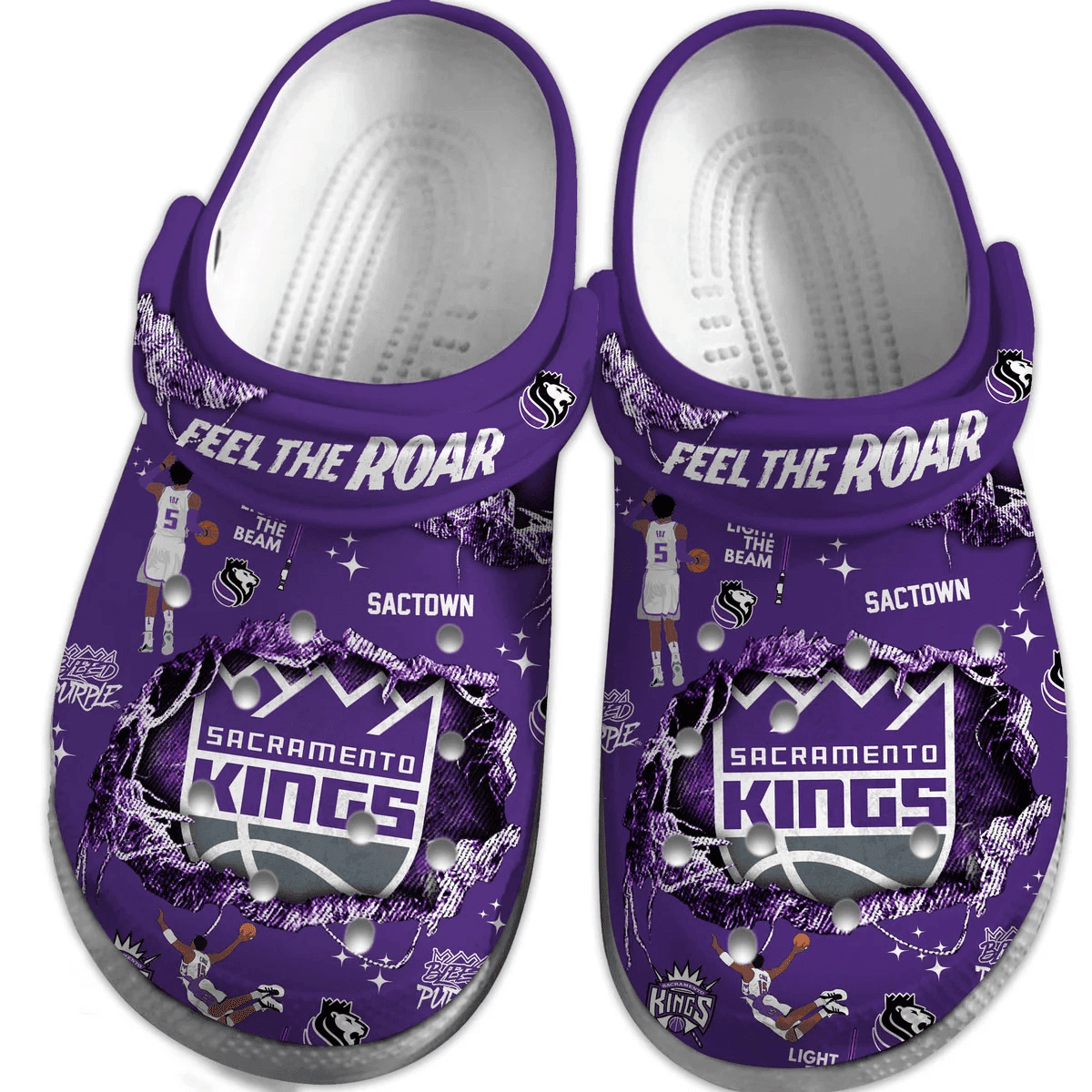 Merchidea Sacramento Kings NBA Sport Crocs Crocband Clogs Shoes Comfortable For Men Women and Kids