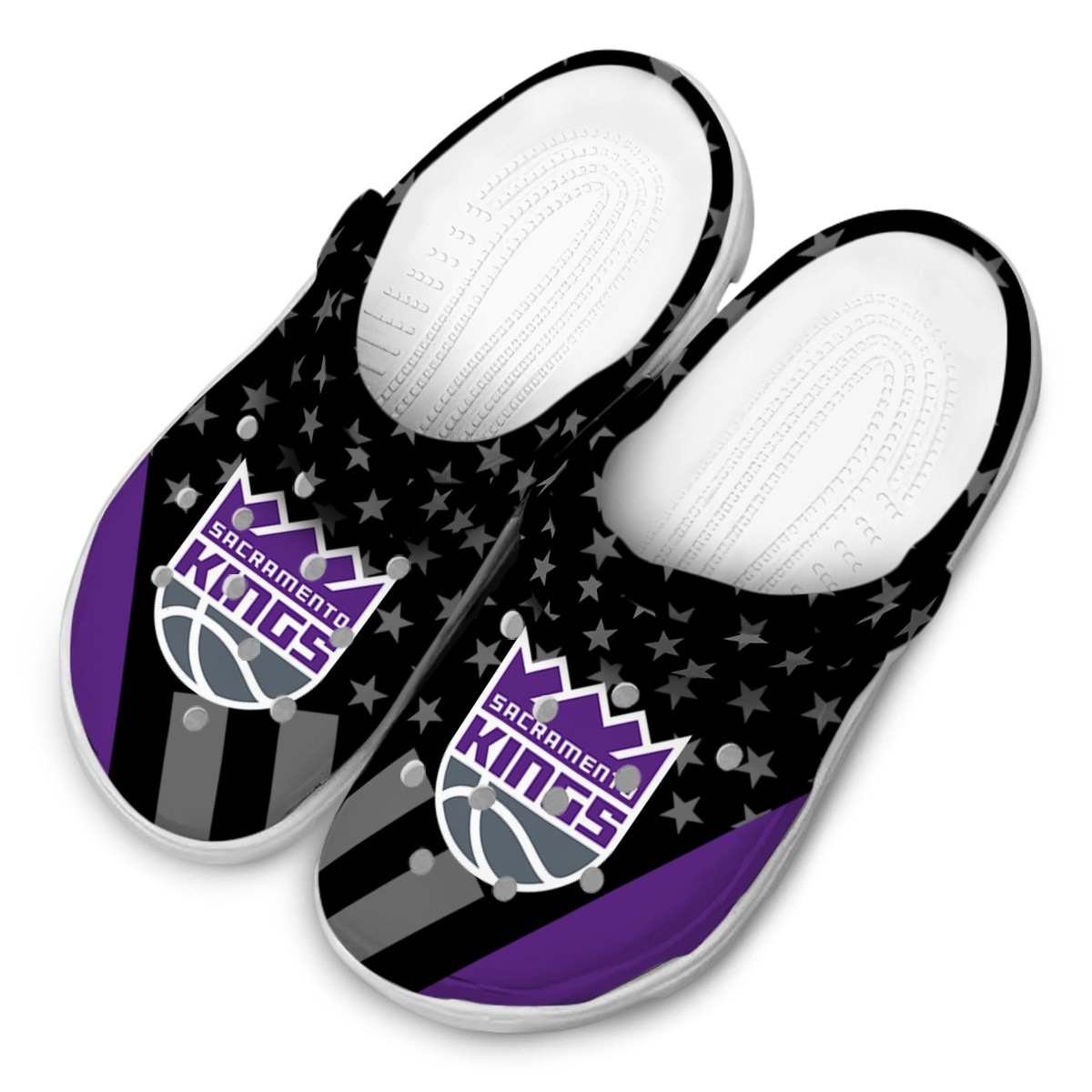 Merchidea Sacramento Kings NBA Sport Crocs Crocband Clogs Shoes Comfortable For Men Women and Kids