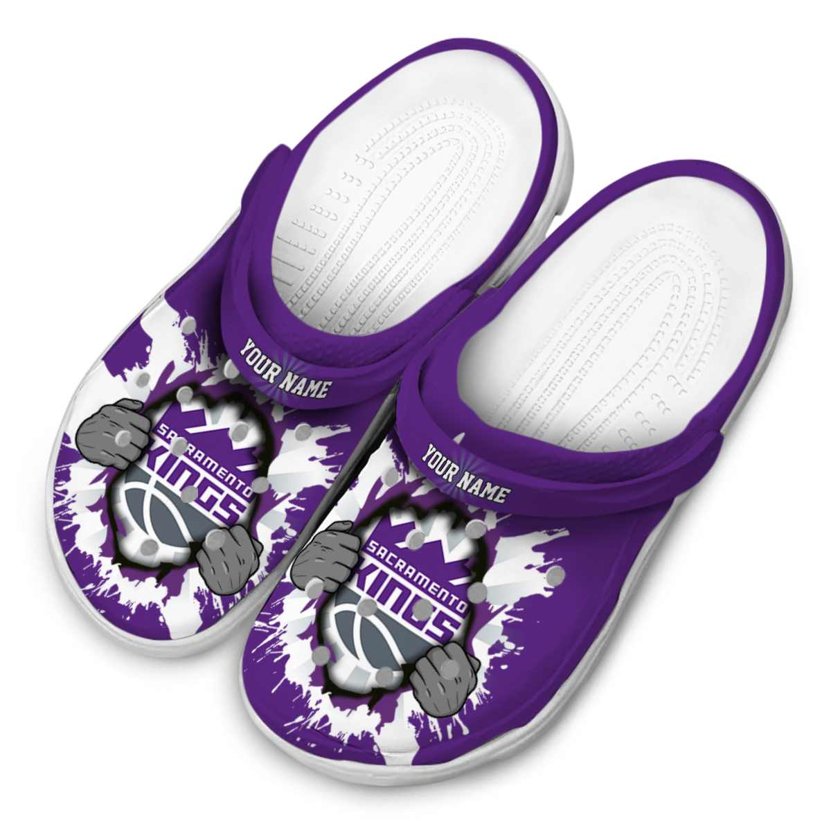 Merchidea Sacramento Kings NBA Sport Crocs Crocband Clogs Shoes Comfortable For Men Women and Kids
