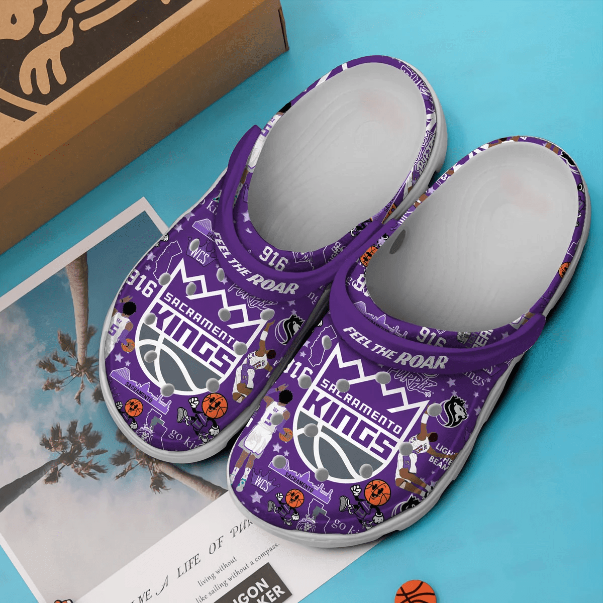 Merchidea Sacramento Kings NBA Sport Crocs Crocband Clogs Shoes Comfortable For Men Women and Kids