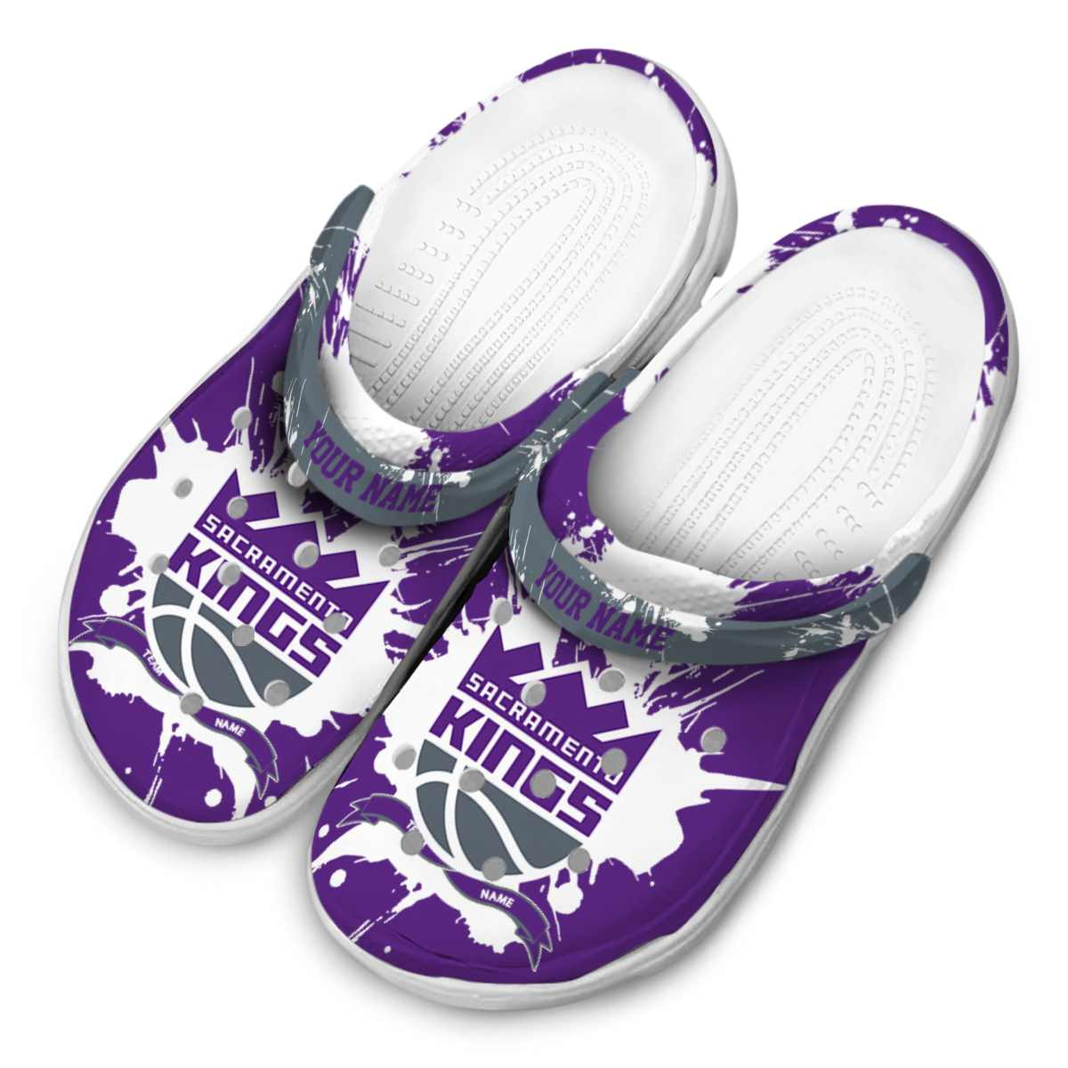 Merchidea Sacramento Kings NBA Sport Crocs Crocband Clogs Shoes Comfortable For Men Women and Kids