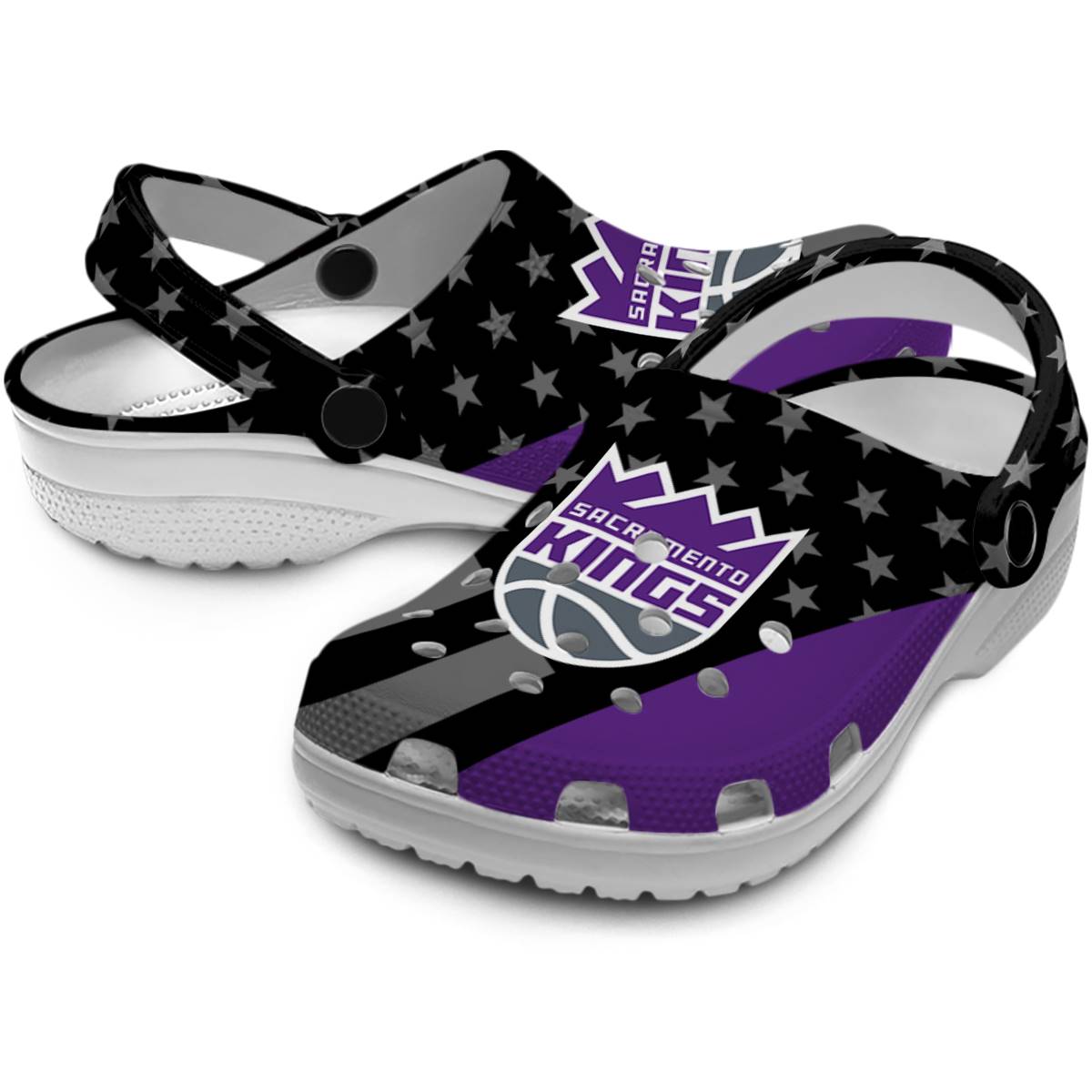 Merchidea Sacramento Kings NBA Sport Crocs Crocband Clogs Shoes Comfortable For Men Women and Kids