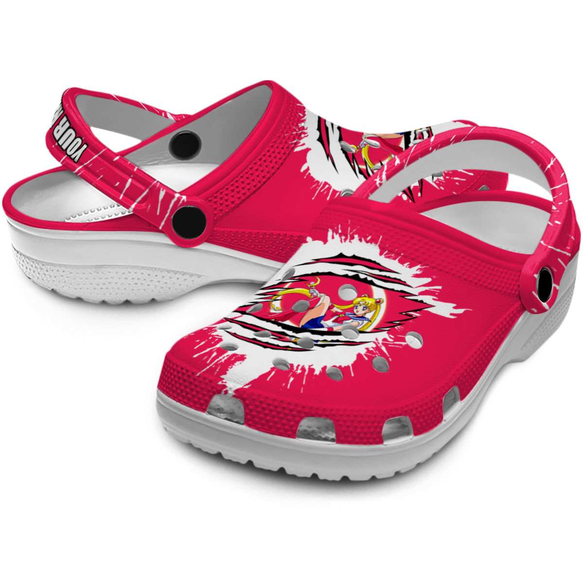 Merchidea Sailor Moon Anime Crocs Crocband Clogs Shoes Comfortable For Men Women and Kids