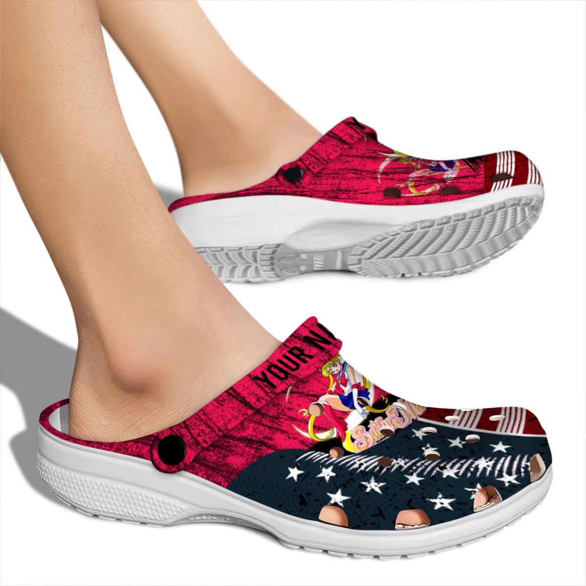 Merchidea Sailor Moon Anime Crocs Crocband Clogs Shoes Comfortable For Men Women and Kids