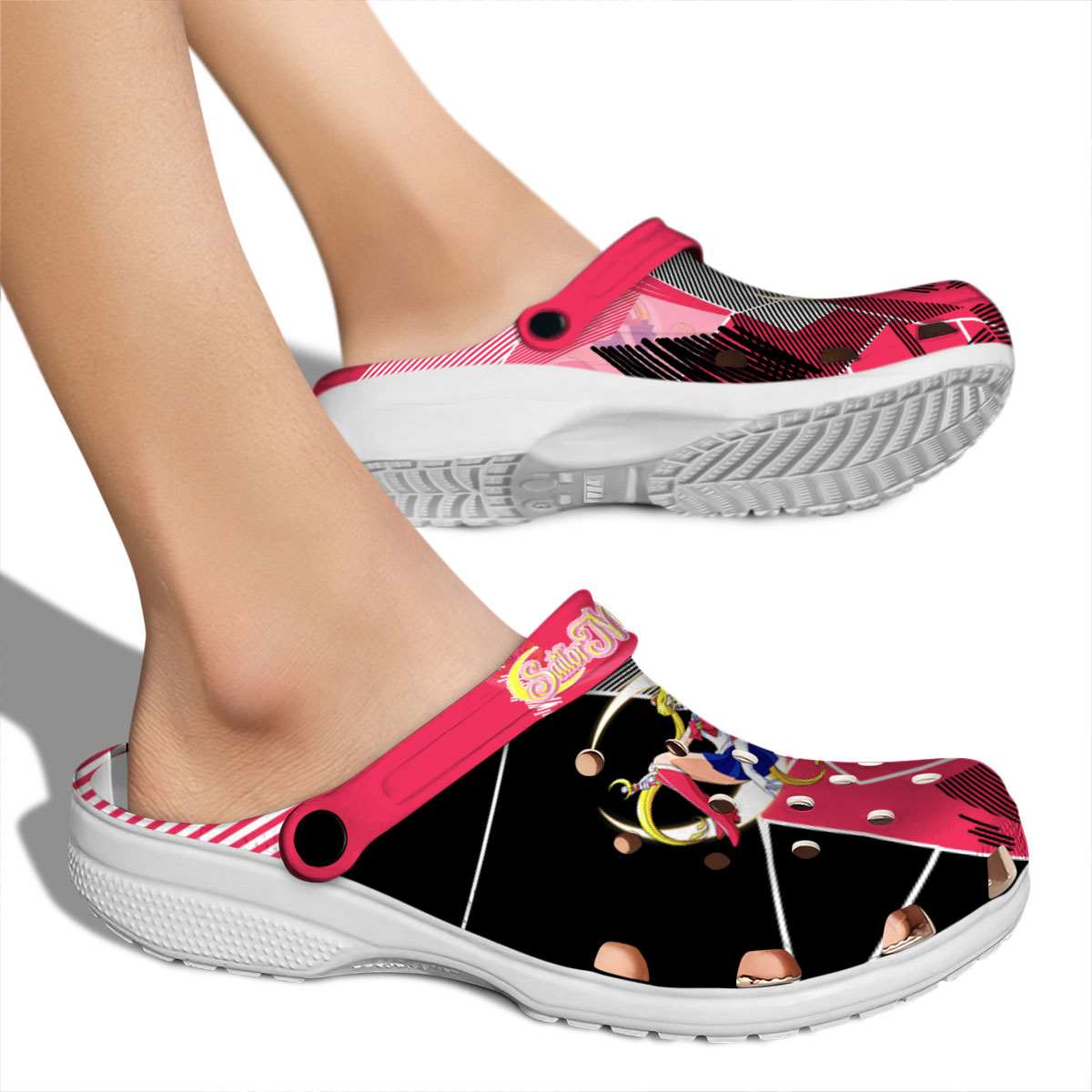Merchidea Sailor Moon Anime Crocs Crocband Clogs Shoes Comfortable For Men Women and Kids