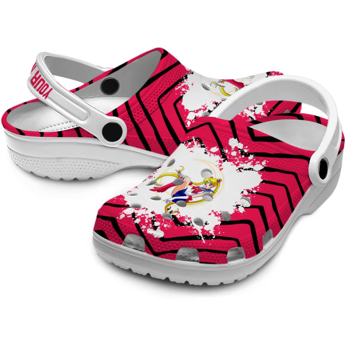 Merchidea Sailor Moon Anime Crocs Crocband Clogs Shoes Comfortable For Men Women and Kids