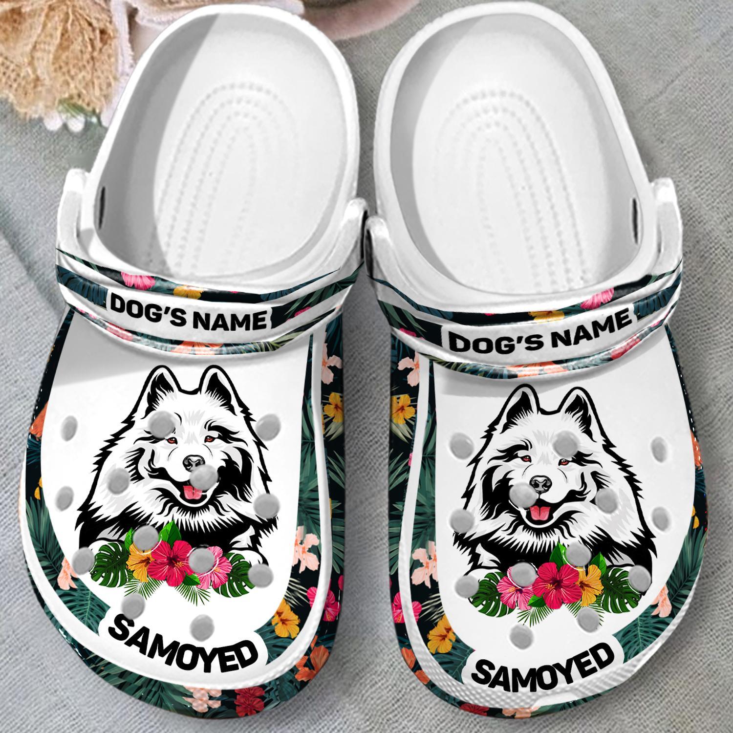 Merchidea Samoyed Dog Crocs Crocband Clogs Shoes Comfortable For Men Women and Kids