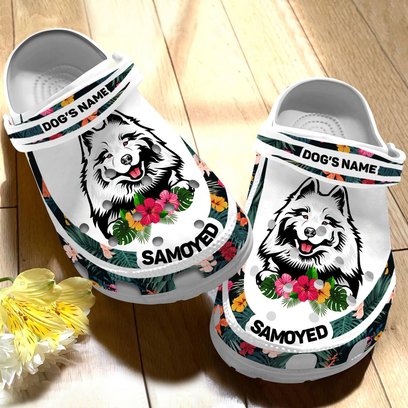Merchidea Samoyed Dog Crocs Crocband Clogs Shoes Comfortable For Men Women and Kids