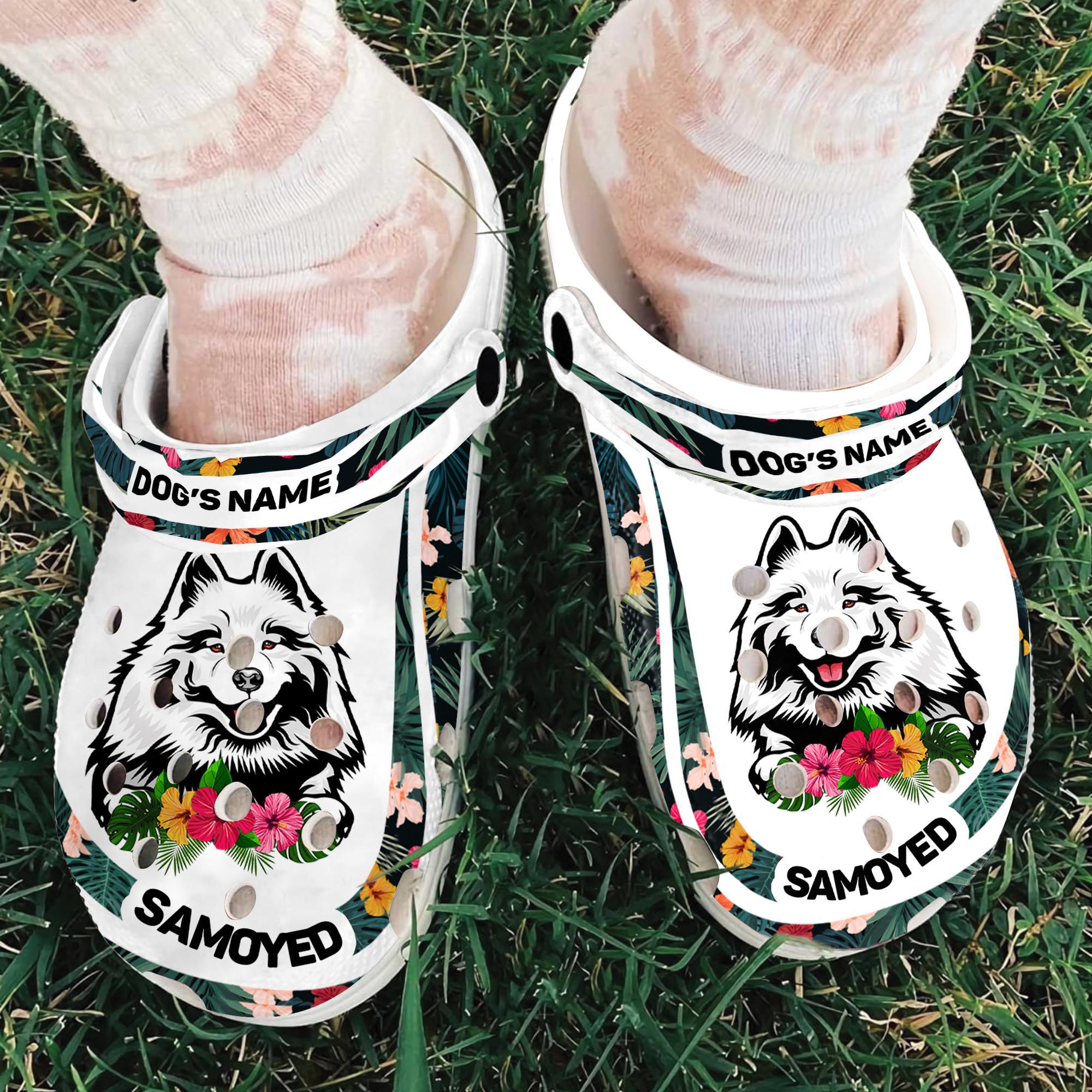 Merchidea Samoyed Dog Crocs Crocband Clogs Shoes Comfortable For Men Women and Kids