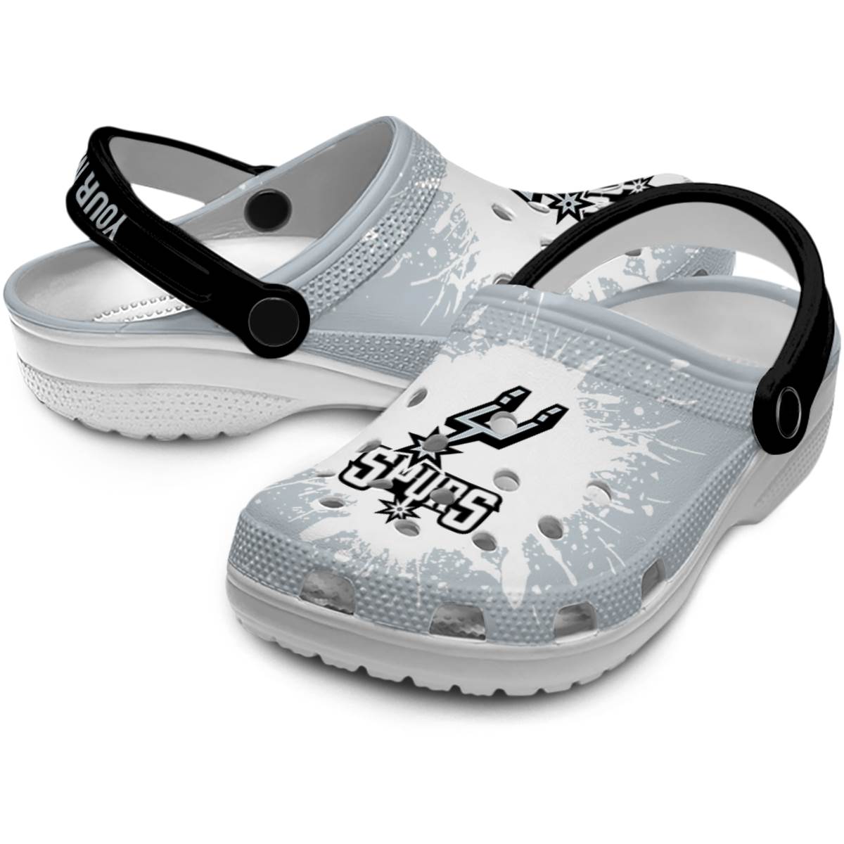 Merchidea San Antonio Spurs NBA Sport Crocs Crocband Clogs Shoes Comfortable For Men Women and Kids