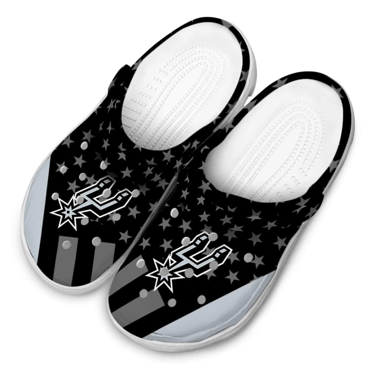 Merchidea San Antonio Spurs NBA Sport Crocs Crocband Clogs Shoes Comfortable For Men Women and Kids