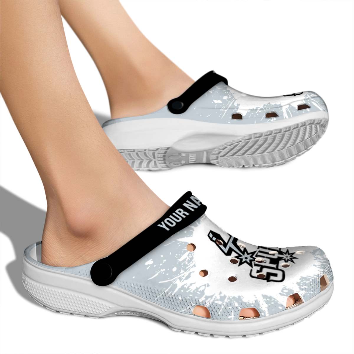 Merchidea San Antonio Spurs NBA Sport Crocs Crocband Clogs Shoes Comfortable For Men Women and Kids