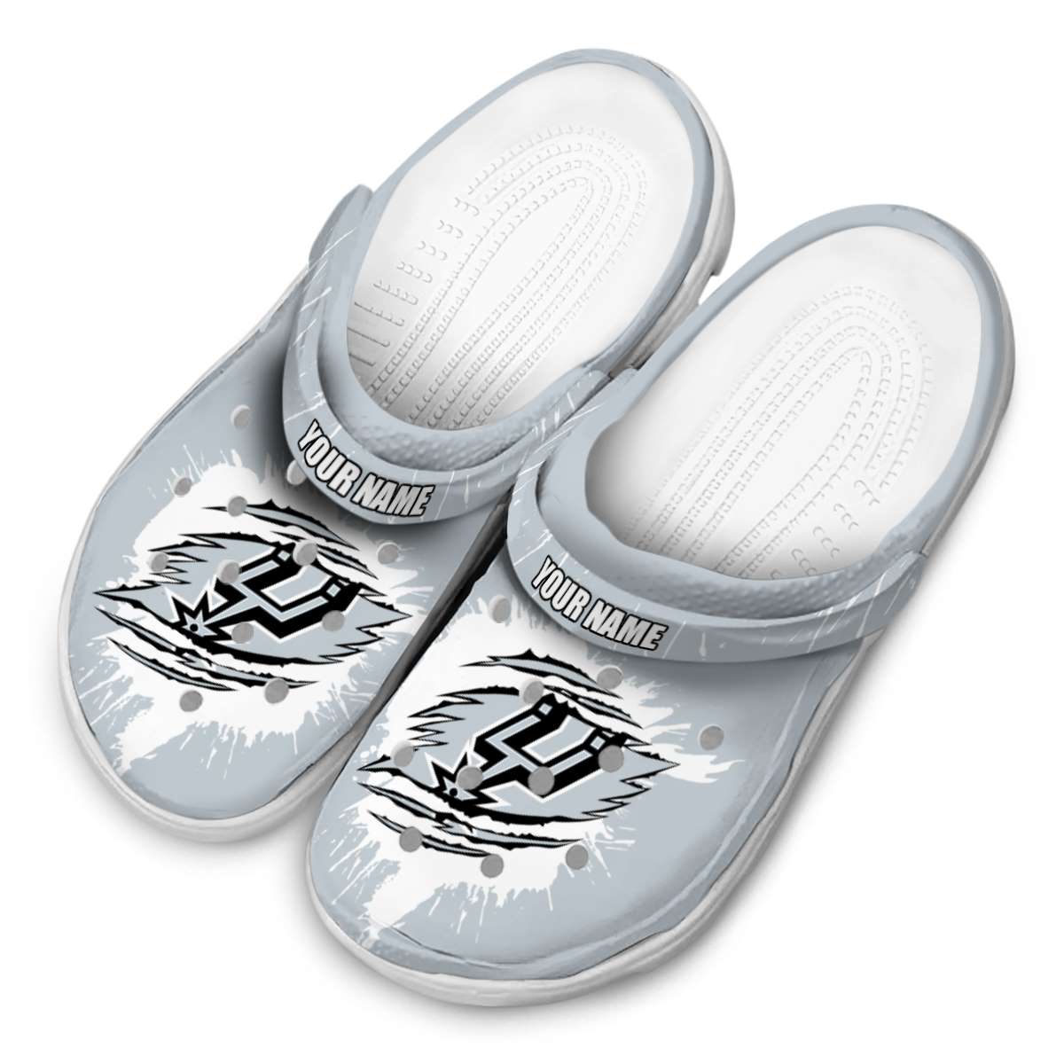 Merchidea San Antonio Spurs NBA Sport Crocs Crocband Clogs Shoes Comfortable For Men Women and Kids