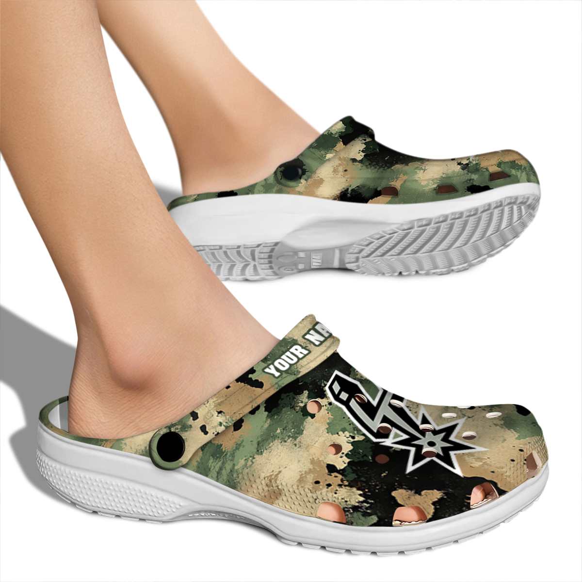 Merchidea San Antonio Spurs NBA Sport Crocs Crocband Clogs Shoes Comfortable For Men Women and Kids