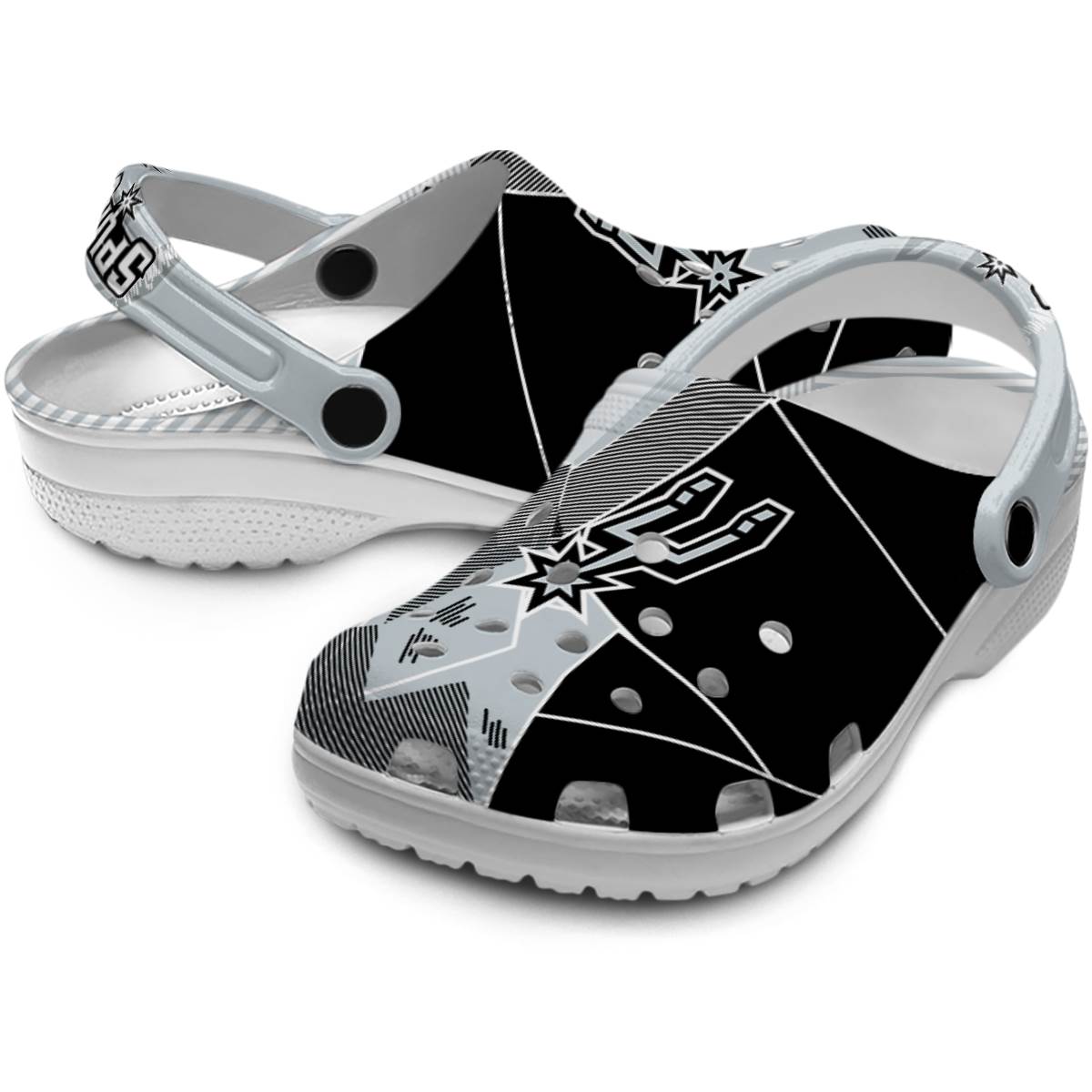 Merchidea San Antonio Spurs NBA Sport Crocs Crocband Clogs Shoes Comfortable For Men Women and Kids