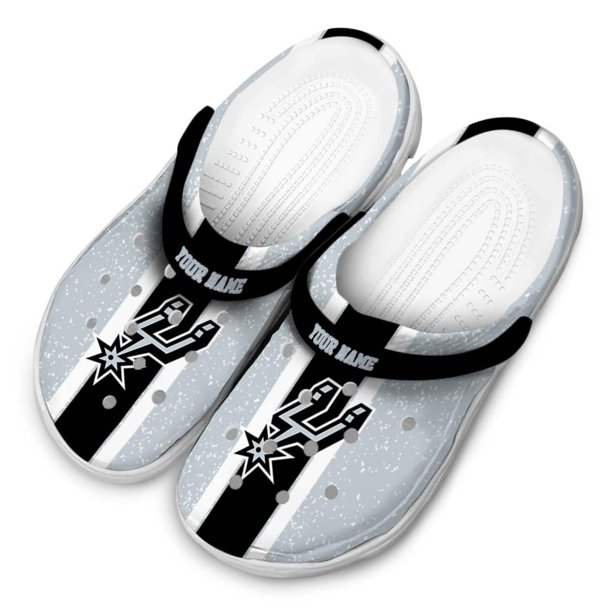 Merchidea San Antonio Spurs NBA Sport Crocs Crocband Clogs Shoes Comfortable For Men Women and Kids