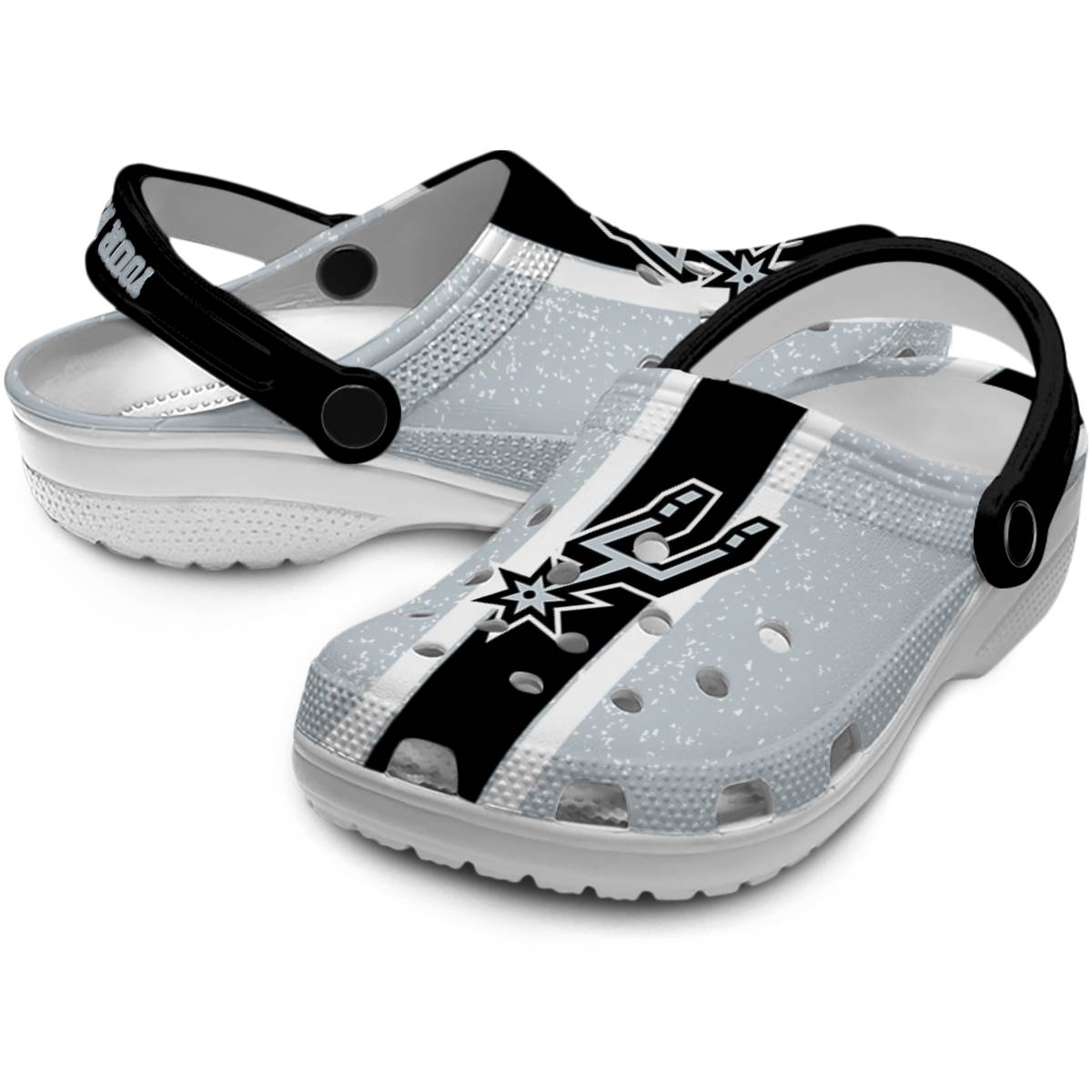Merchidea San Antonio Spurs NBA Sport Crocs Crocband Clogs Shoes Comfortable For Men Women and Kids