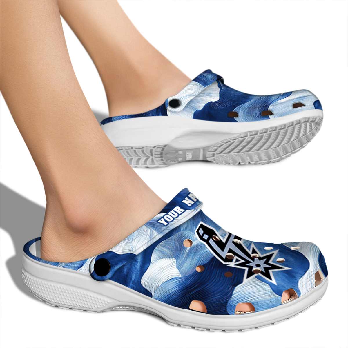 Merchidea San Antonio Spurs NBA Sport Crocs Crocband Clogs Shoes Comfortable For Men Women and Kids