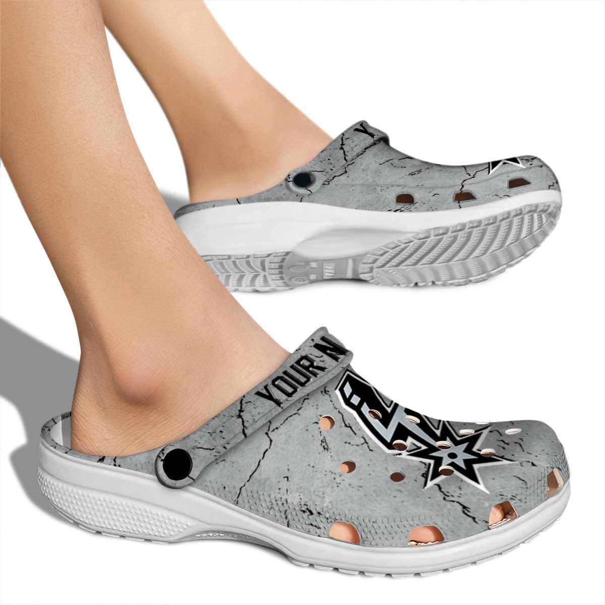 Merchidea San Antonio Spurs NBA Sport Crocs Crocband Clogs Shoes Comfortable For Men Women and Kids