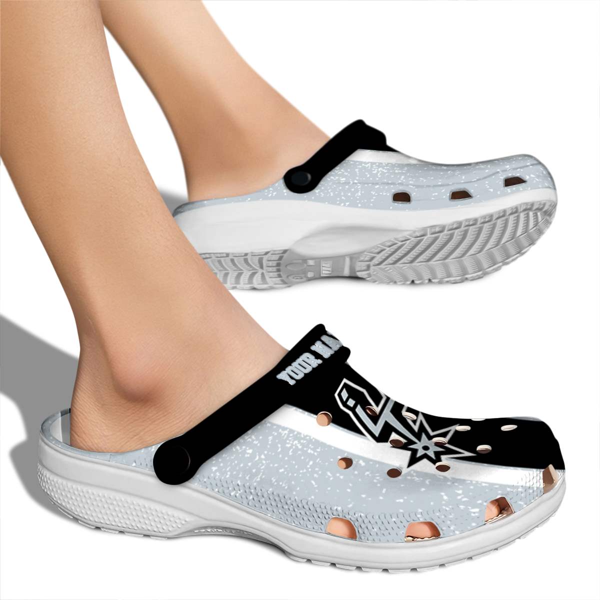 Merchidea San Antonio Spurs NBA Sport Crocs Crocband Clogs Shoes Comfortable For Men Women and Kids